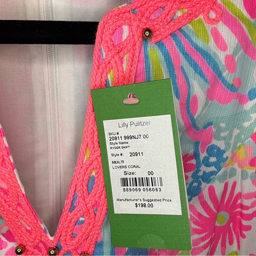 Lilly Pulitzer Lovers Coral Ryder Shift Dress 00 - Picture 4 of 5